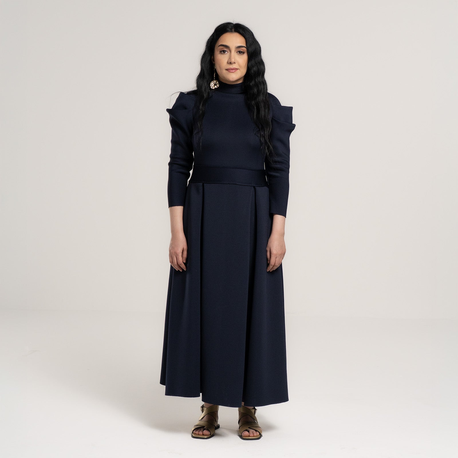 Deep navy Blue Reen Dress