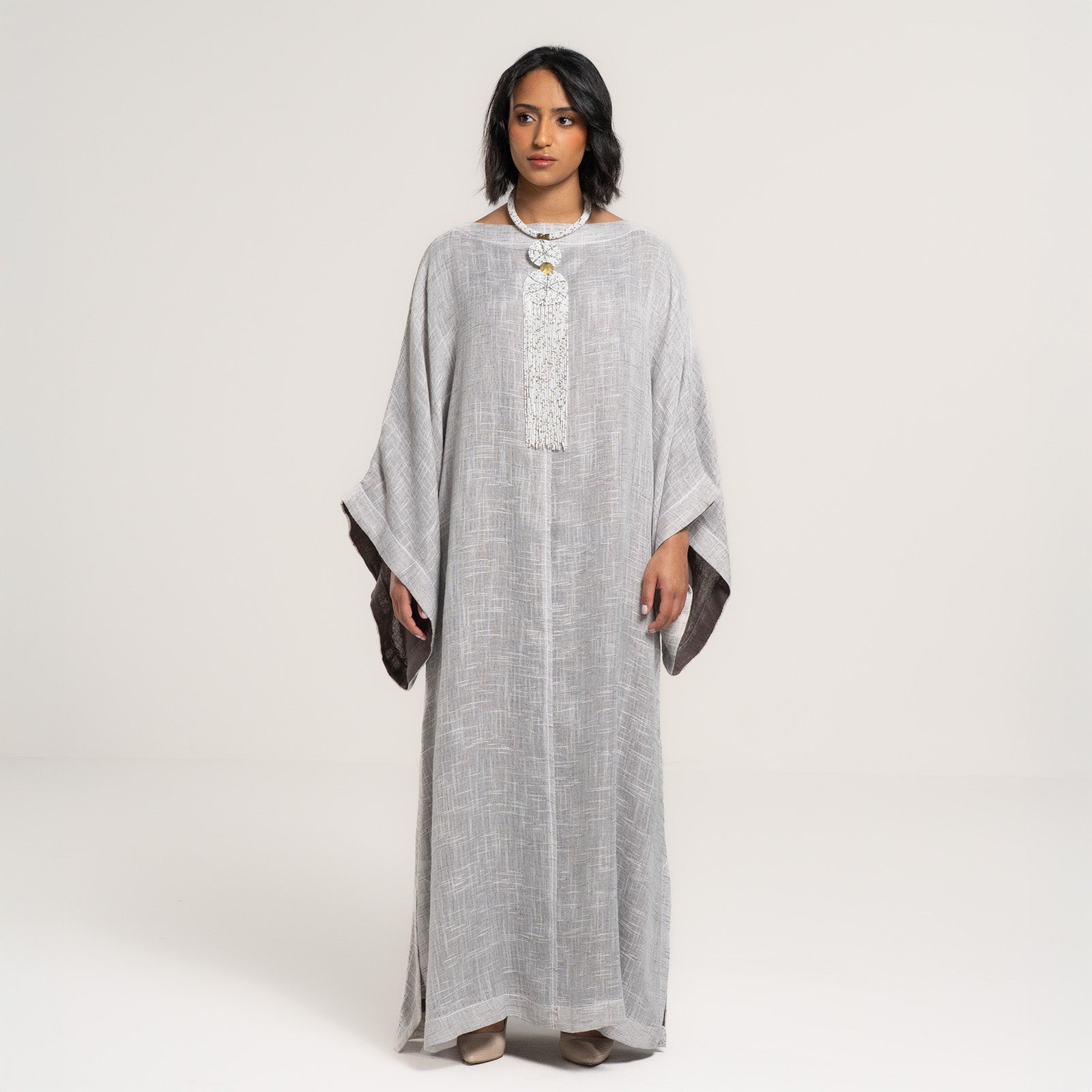 Light Grey Ramad with charcoal colored lining