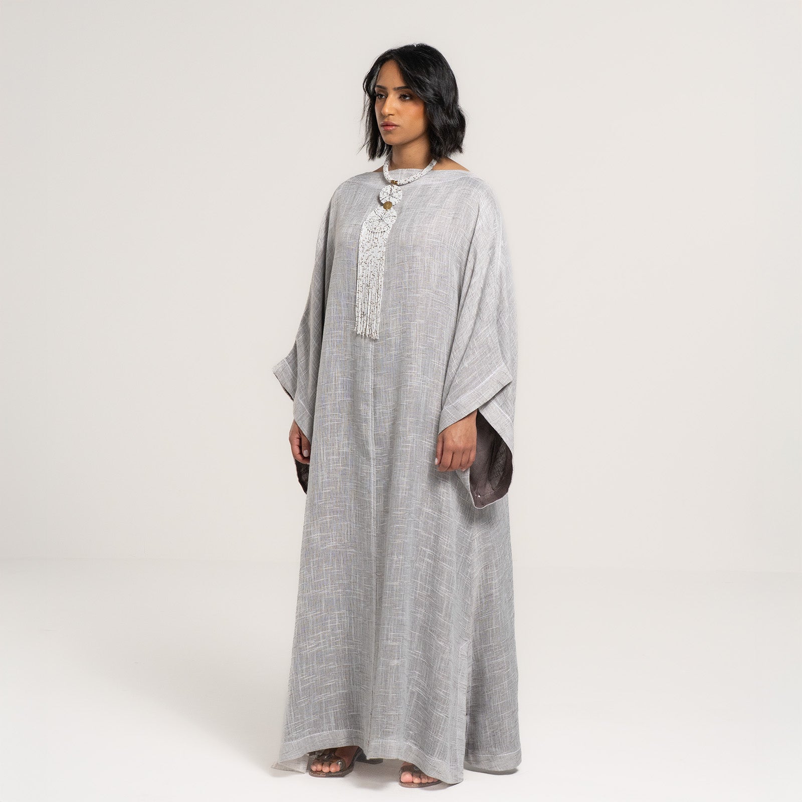 Light Grey Ramad with charcoal colored lining