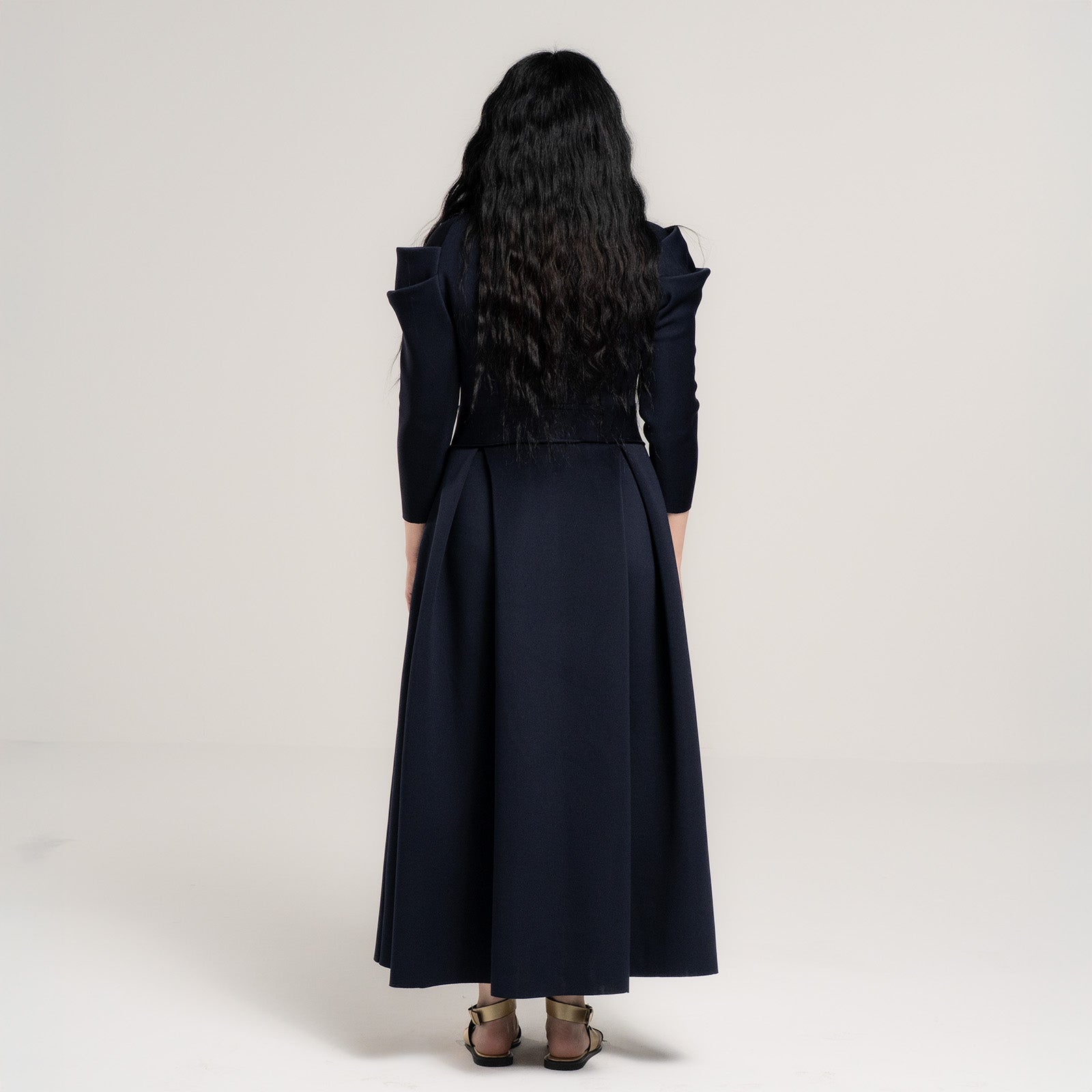 Deep navy Blue Reen Dress