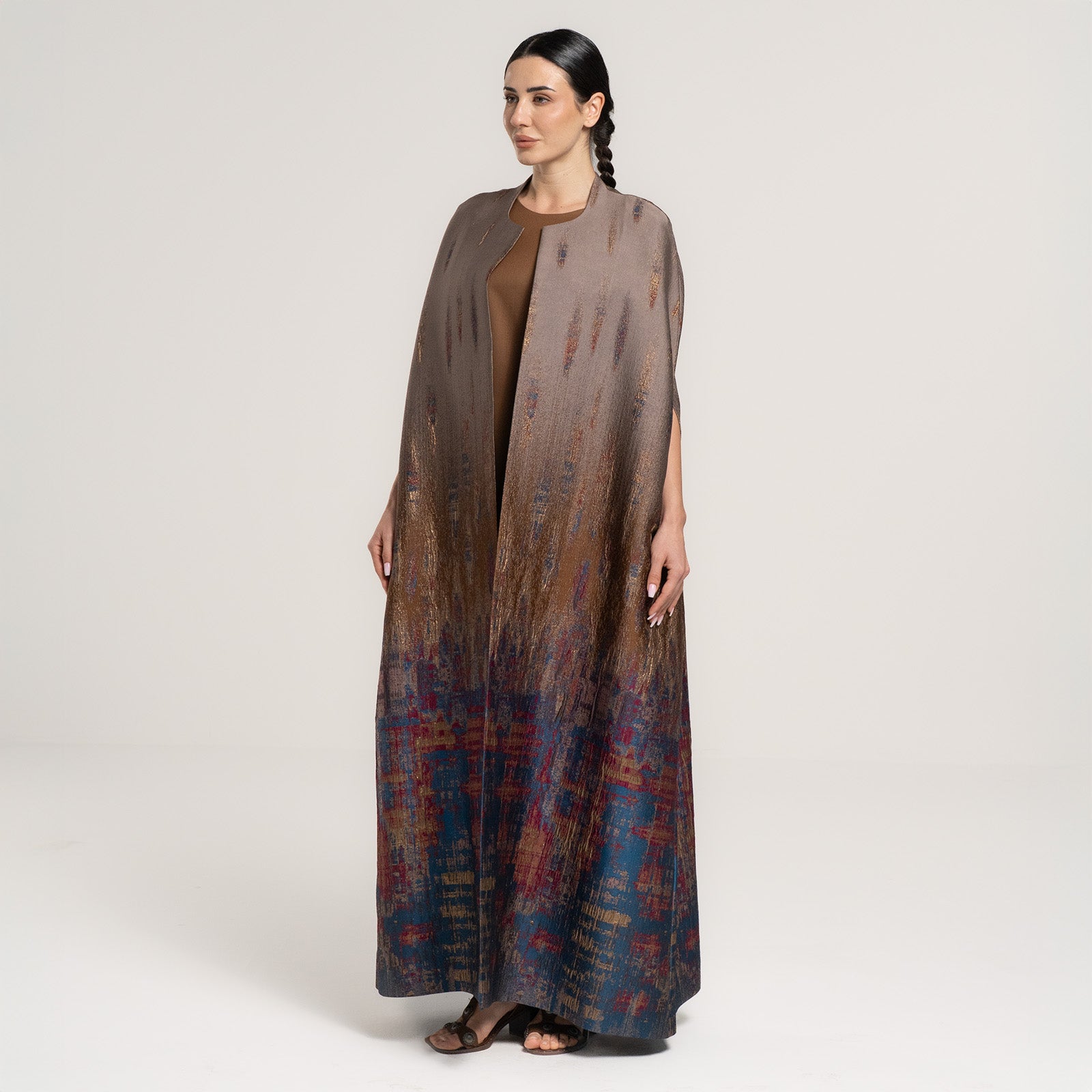 Brocade Sukoon Abaya with Ripple Threads