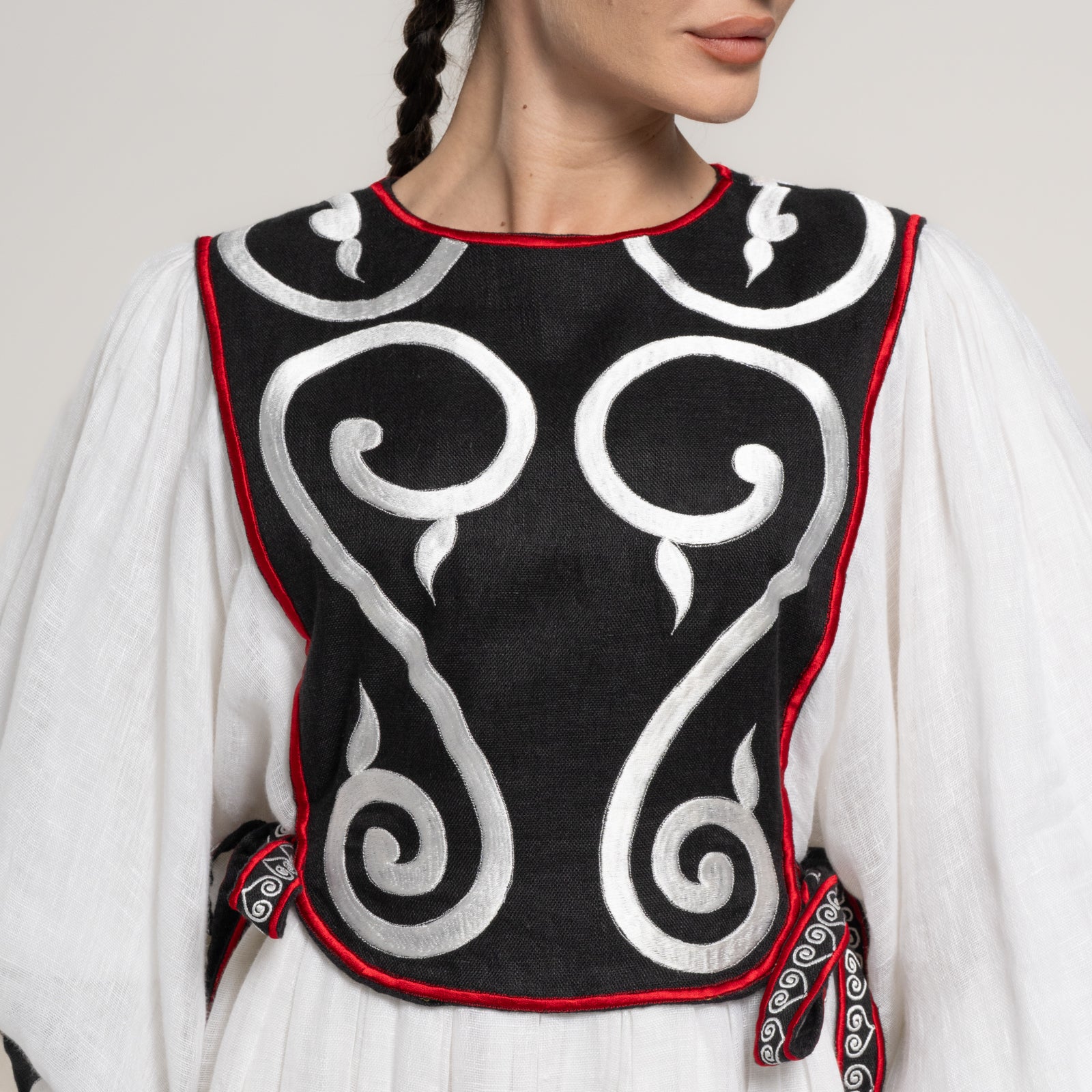 Cotton Khaima Dress with Thread Embroidery